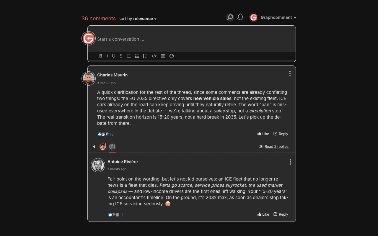 Mode sombre — inclus gratuitement, comme toutes les options de thème